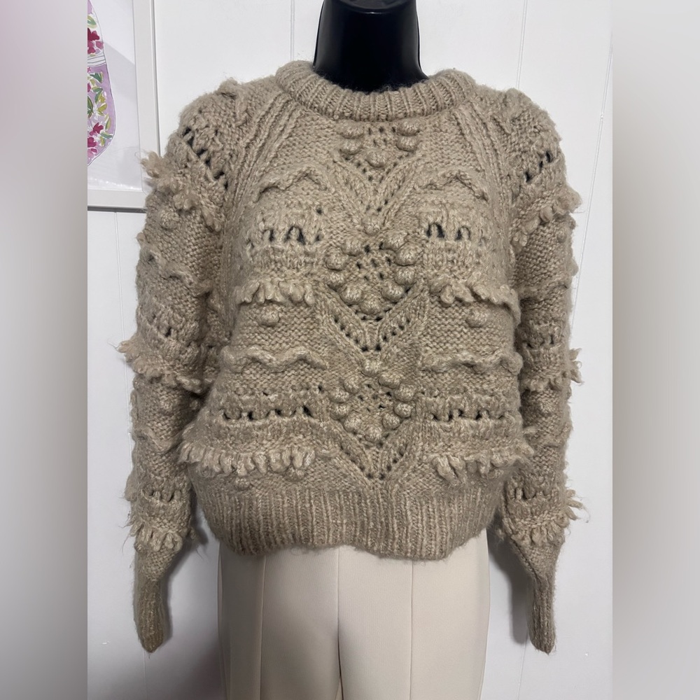 Zara Chunky Knit Beige Sweater